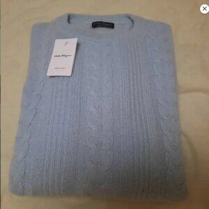 SALVATORE FERRAGAMO NWT CASHMERE CABLE KNIT SWEATER
